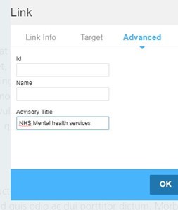 Screenshot showing advisory title