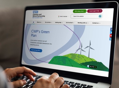 Cheshire and Merseyside NHS website shown on a laptop screen