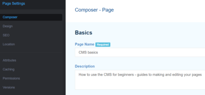 Screenshot of CMS Composer